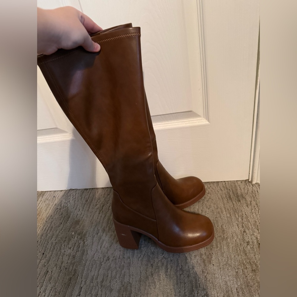 Chic Brown Over the Knee Boots - Picture 4 of 6